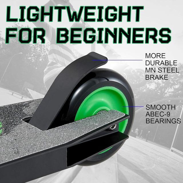 Alt view image 3 of 5 - ALBOTT Pro Scooters Stunt Scooter for Kids 8+ - Black and Green