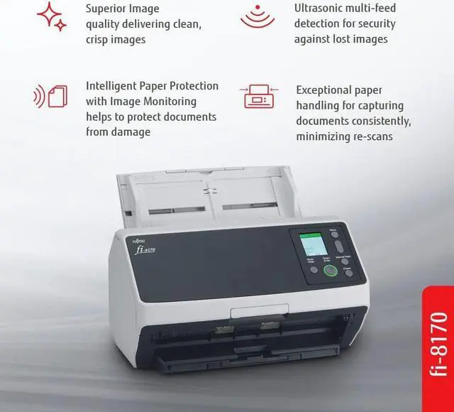 Alt view image 3 of 4 - Ricoh fi-8170 Professional High Speed Color Duplex Scanner - BLACK/WHITE