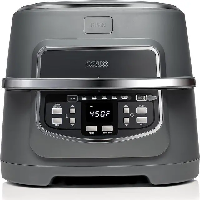 Main image of CRUX Smokeless Indoor Grill Digital Air Fryer Oven Combo 17176 - Matte Gray
