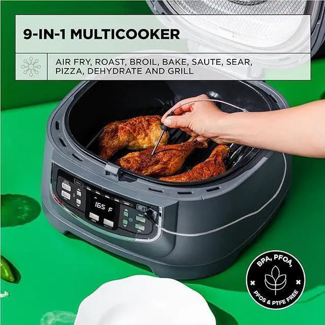Alt view image 3 of 4 - CRUX Smokeless Indoor Grill Digital Air Fryer Oven Combo 17176 - Matte Gray