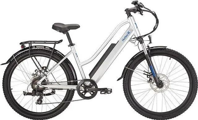 Alt view image 2 of 4 - Hurley J-Bay E Electric E-Bike 7 Speed Disc Brakes AHE-13-2-SV-23 - SILVER