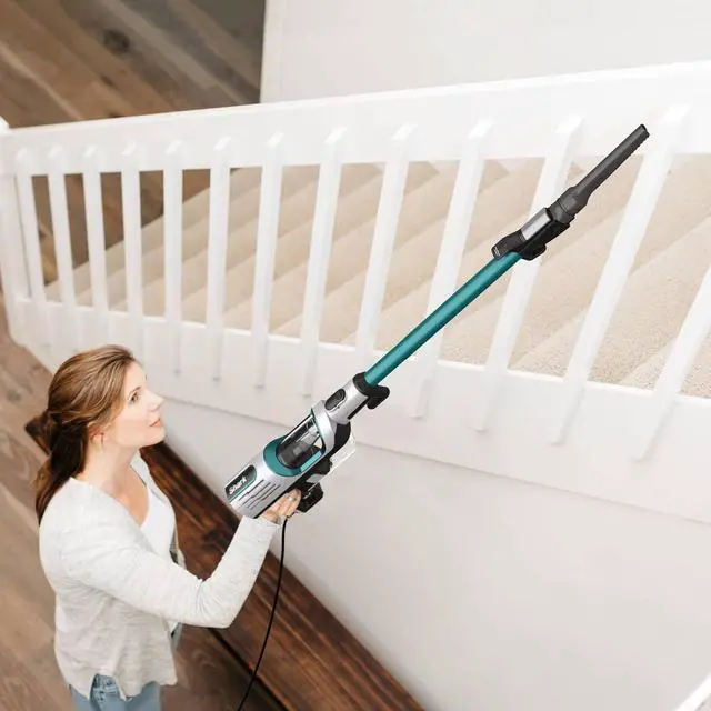 Alt view image 2 of 5 - SHARK HZ251 Ultralight Corded Stick Vacuum - Blue/White