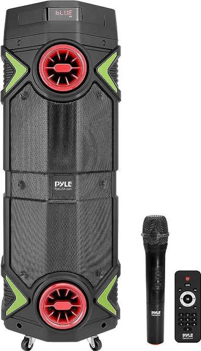 Main image of Pyle Portable PA Speaker 400W Dual 8 Rechargeable PPHP2894B - Black/Red