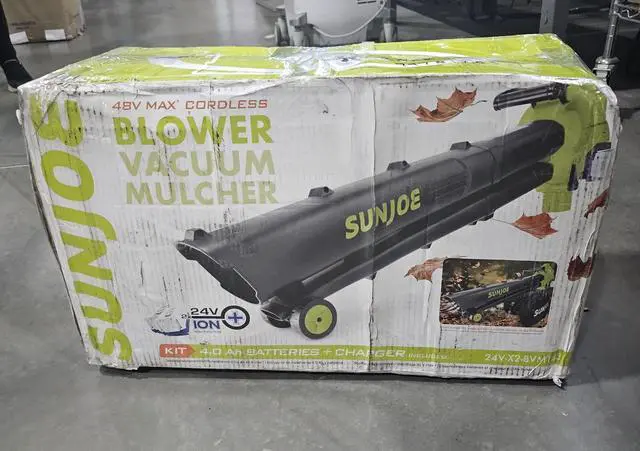 Alt view image 5 of 5 - Sun Joe 24V-X2-BVM143-LTE Cordless Blower Vacuum Mulcher Kit - GREEN/GREY