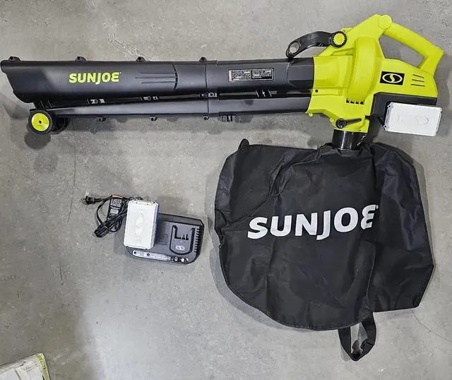 Alt view image 4 of 5 - Sun Joe 24V-X2-BVM143-LTE Cordless Blower Vacuum Mulcher Kit - GREEN/GREY