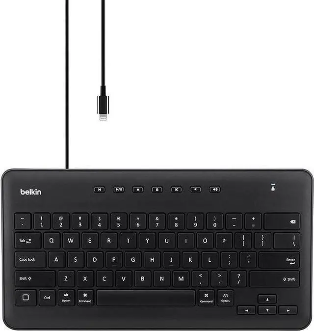 Main image of Belkin Wired Keyboard For Apple iPad With Lightning Cable B2B124 - BLACK