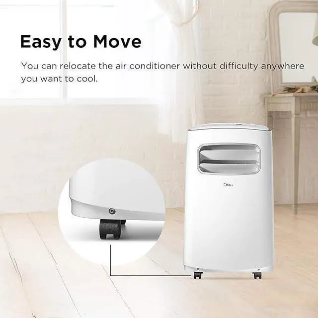 Alt view image 3 of 4 - Midea Portable Air Conditioner 10,000 BTU Easycool AC Rooms MPF10CR81-E - White