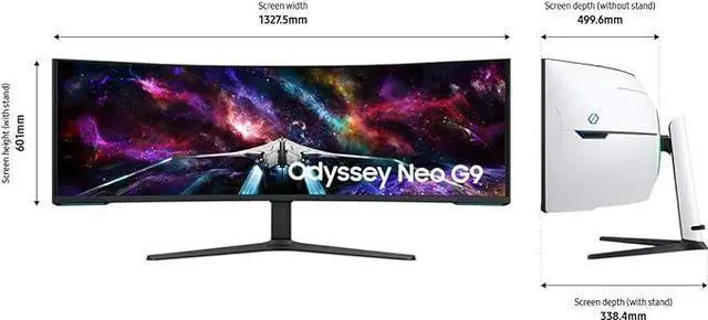 Alt view image 3 of 8 - SAMSUNG 57" Odyssey Neo G9 Dual 4K 1000R Curved 240Hz 1ms LS57CG952NNXZA - WHITE