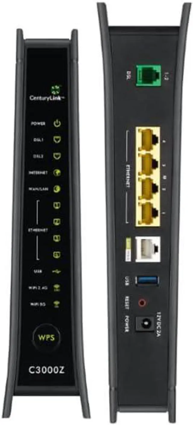 Alt view image 5 of 5 - Zyxel CenturyLink C3000Z AC2200 Bonded 2.4 & 5ghz Wireless WiFi Modem Router