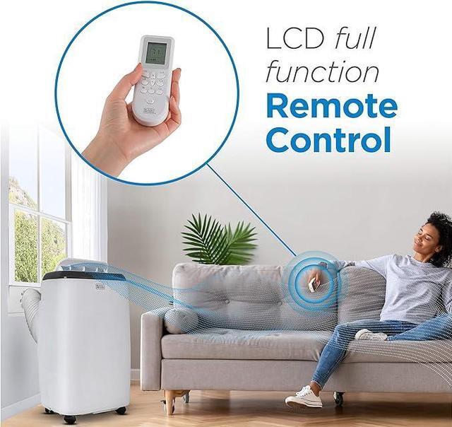 Alt view image 2 of 4 - BLACK+DECKER 8,000 BTU Portable Air Conditioner Remote Control BPP05WTB - White