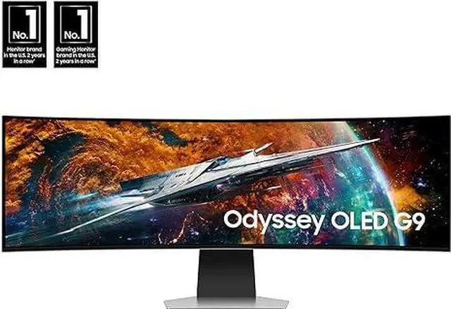 Alt view image 2 of 8 - SAMSUNG 49" Odyssey OLED G9 Curved Gaming Monitor 240Hz LS49CG954SNXZA - Black