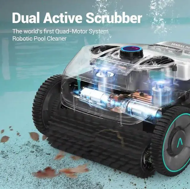 Alt view image 4 of 5 - AIPER Seagull Pro Lite Cordless Robotic Pool Vacuum Cleaner - Gray