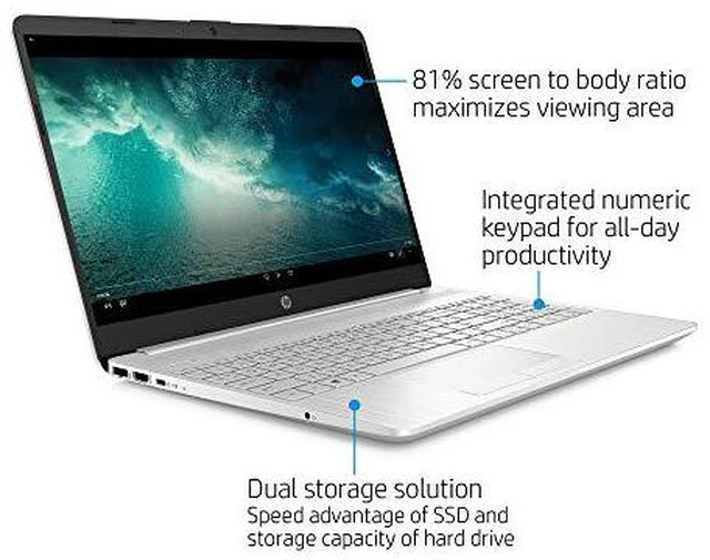 Alt view image 2 of 4 - HP LAPTOP 15.6" HD RYZEN 3 3250U 8GB 1TB HDD 15-GW0123OD - NATURAL SILVER