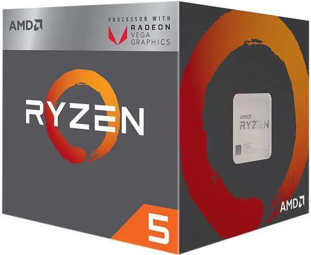 Main image of AMD RYZEN 5 2400G Quad-Core 3.6 GHz (3.9 GHz Max Boost) Socket AM4 65W YD2400C5FBBOX Desktop Processor