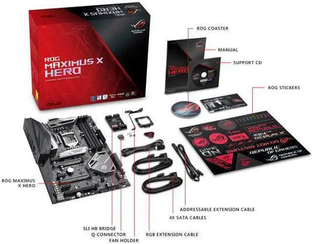 Alt view image 6 of 13 - ASUS ROG Maximus X Hero LGA 1151 (300 Series) Intel Z370 HDMI SATA 6Gb/s USB 3.1 ATX Intel Motherboard