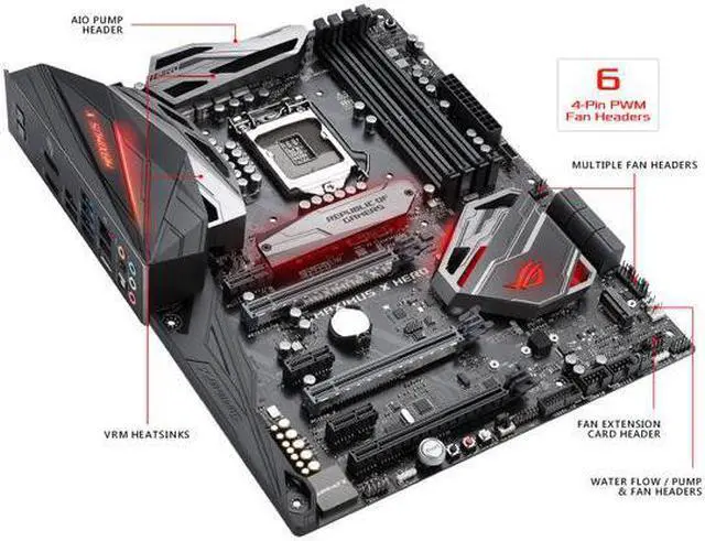 Alt view image 2 of 13 - ASUS ROG Maximus X Hero LGA 1151 (300 Series) Intel Z370 HDMI SATA 6Gb/s USB 3.1 ATX Intel Motherboard