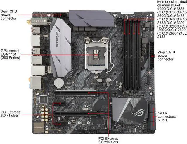 Alt view image 3 of 4 - ASUS ROG STRIX Z370-G Gaming (WI-FI AC) LGA 1151 (300 Series) Intel Z370 HDMI SATA 6Gb/s USB 3.1 Micro ATX Intel Motherboard