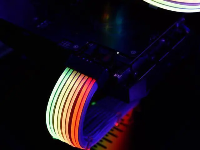 Alt view image 3 of 7 - LIAN LI STRIMER PLUS 8 Pins Addressable RGB VGA power cable  Video Card Cable---- Strimer 8 pins