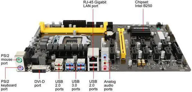 Alt view image 2 of 4 - BIOSTAR TB250-BTC PRO LGA 1151 Intel B250 SATA 6Gb/s USB 3.0 ATX Intel Motherboard for Cryptocurrency Mining (BTC)