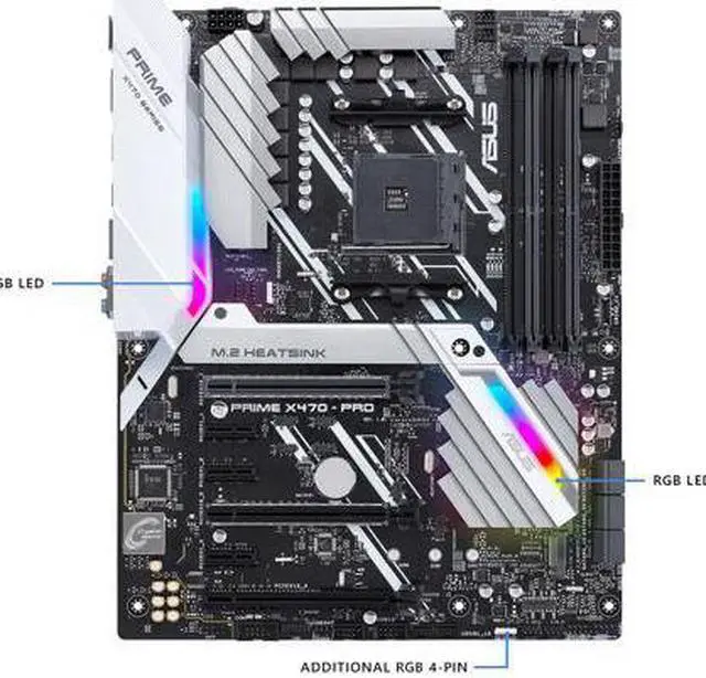 Alt view image 2 of 4 - ASUS Prime X470-Pro AM4 AMD X470 SATA 6Gb/s ATX AMD Motherboard