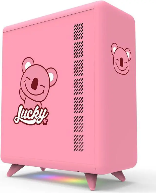 Main image of Corn Electronics Q3056 Mini Computer Case, MATX/ITX Smart PC Case, Bottom ARGB Lighting Strip, USB 3.0 Port, Support 6 Fans Position, Cute Novel Appearance (Color : Pink)