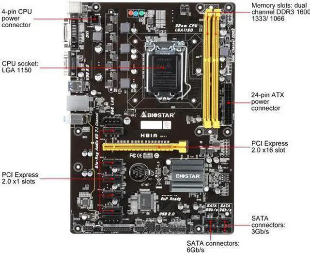Alt view image 3 of 5 - BIOSTAR H81A LGA 1150 Intel H81 SATA 6Gb/s USB 3.0 ATX Intel Motherboard for Cryptocurrency Mining