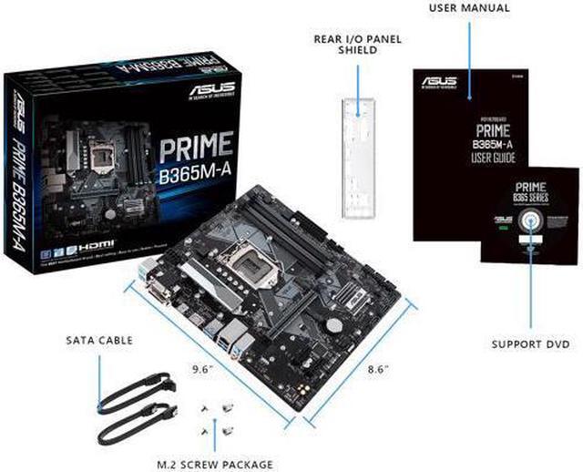 Alt view image 4 of 4 - ASUS PRIME B365M-A LGA-1151 Support 9th/8th Gen Intel Processor with Aura Sync RGB Header, DDR4 2666 MHz, M.2 Support, HDMI, SATA 6Gbps mATX Motherboard
