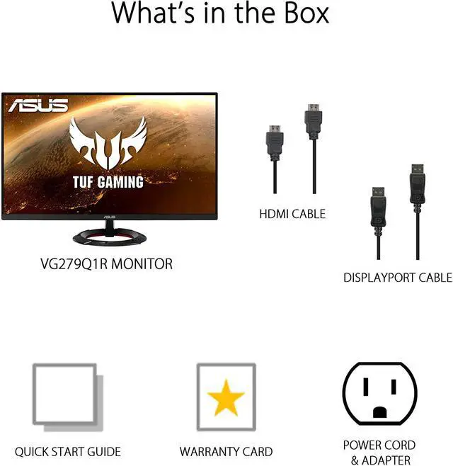 Alt view image 9 of 20 - ASUS TUF Gaming 27” 1080P Monitor (VG279Q1R) - Full HD, IPS, 144Hz, 1ms, Extreme Low Motion Blur, Speaker, FreeSync Premium, Shadow Boost, VESA Mountable, DisplayPort, HDMI, Tilt Adjustable