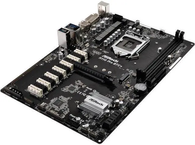 Main image of ASRock H110 Pro BTC+ LGA 1151 Intel H110 SATA 6Gb/s ATX Intel for Cryptocurrency Mining (BTC) Motherboard