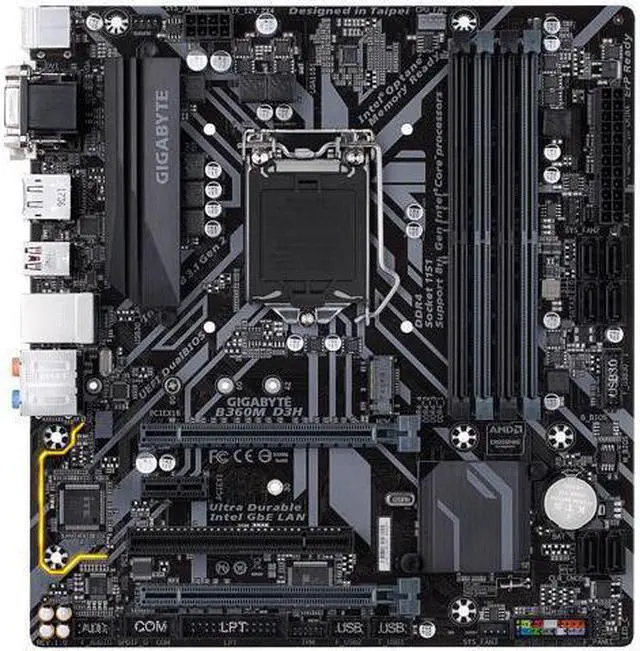 Main image of GIGABYTE B360M D3H LGA 1151 (300 Series) Intel B360 HDMI SATA 6Gb/s USB 3.1 Micro ATX Intel Motherboard