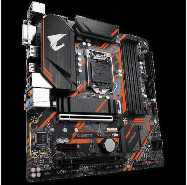 Alt view image 2 of 4 - GIGABYTE B360M AORUS PRO motherboard with RGB Fusion 2.0 with Digital LEDs, Intel GbE LAN with cFosSpeed, Dual M.2 slots, Ultra Durable PCIe Armor, Native Intel USB 3.1 Gen2 Type-A