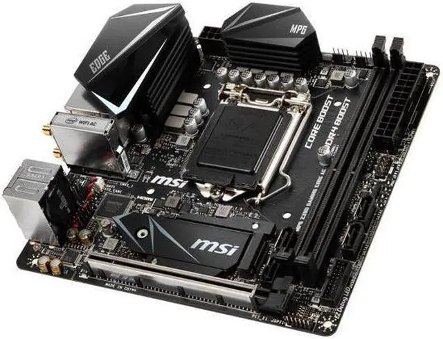 Alt view image 3 of 7 - MSI MPG Z390I GAMING EDGE AC LGA 1151 (300 Series) Intel Z390 HDMI SATA 6Gb/s USB 3.1 Mini ITX Intel Motherboard