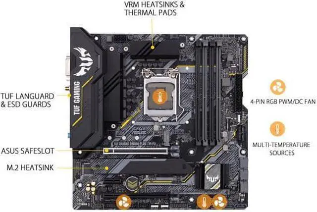 Alt view image 4 of 5 - ASUS TUF GAMING B460M-PLUS (WI-FI) LGA 1200 Intel B460 SATA 6Gb/s Micro ATX Intel Motherboard