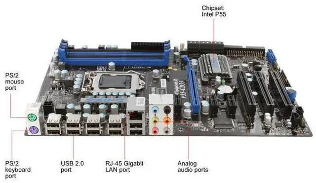 Alt view image 3 of 7 - MSI P55-CD53 LGA 1156 Intel P55 ATX Intel Motherboard