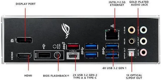Alt view image 5 of 6 - ASUS ROG STRIX Z490-H GAMING LGA 1200 (Intel 10th Gen) Intel Z490 SATA 6Gb/s ATX Intel Motherboard (12+2 Power Stages, DDR4 4600, Intel 2.5Gb Ethernet, USB 3.2 Gen 2, AURA Sync)