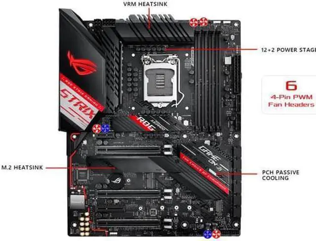 Alt view image 3 of 6 - ASUS ROG STRIX Z490-H GAMING LGA 1200 (Intel 10th Gen) Intel Z490 SATA 6Gb/s ATX Intel Motherboard (12+2 Power Stages, DDR4 4600, Intel 2.5Gb Ethernet, USB 3.2 Gen 2, AURA Sync)