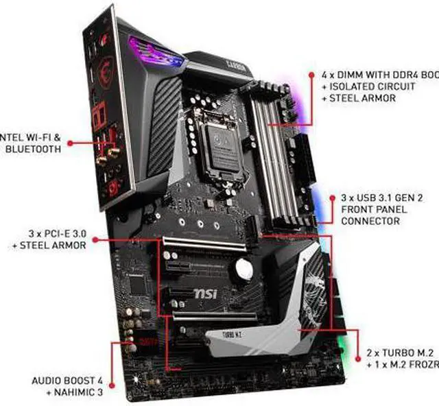 Alt view image 5 of 7 - MSI MPG Z390 GAMING PRO CARBON AC LGA 1151 (300 Series) Intel Z390 HDMI SATA 6Gb/s USB 3.1 ATX Intel Motherboard