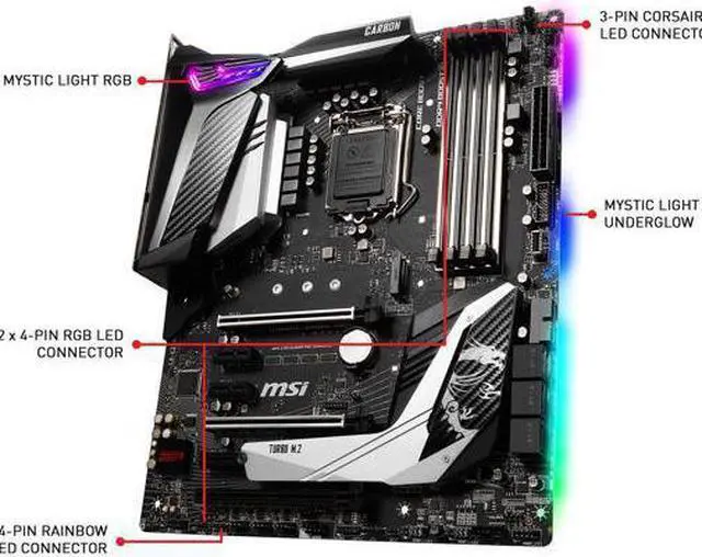 Alt view image 4 of 7 - MSI MPG Z390 GAMING PRO CARBON AC LGA 1151 (300 Series) Intel Z390 HDMI SATA 6Gb/s USB 3.1 ATX Intel Motherboard