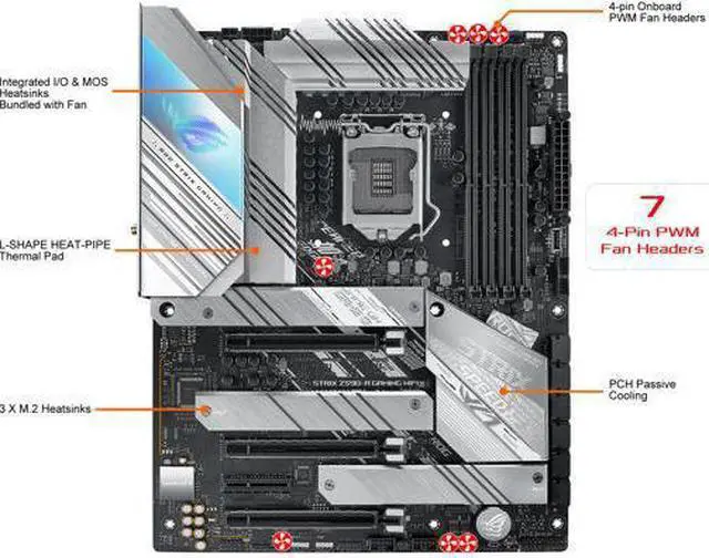 Alt view image 5 of 9 - ASUS ROG Strix Z590-A Gaming WiFi 6 LGA 1200 (Intel 11th/10th Gen) ATX White Scheme Gaming Motherboard (14+2 Power Stages, DDR4 5333, WiFi 6, Intel 2.5Gb LAN, Thunderbolt 4 Support, 3 x M.2/NVMe SSD)