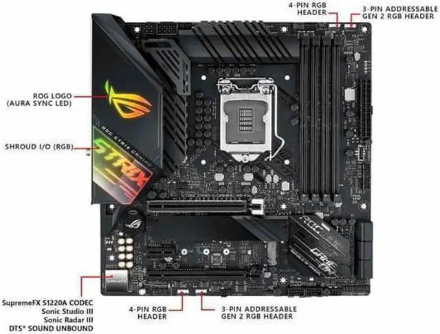 Alt view image 2 of 5 - ASUS ROG STRIX Z490-G GAMING LGA 1200 Micro ATX Intel Motherboard