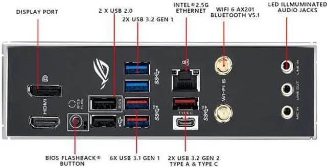 Alt view image 4 of 9 - ASUS ROG STRIX Z490-I GAMING (WiFi 6) LGA 1200 (Intel 10th Gen) Intel Z490 SATA 6Gb/s Mini ITX Intel Motherboard (8+2 Power Stages, DDR4 4800, Intel 2.5Gb Ethernet, USB 3.2 Front Panel Type-C, HDMI 2.