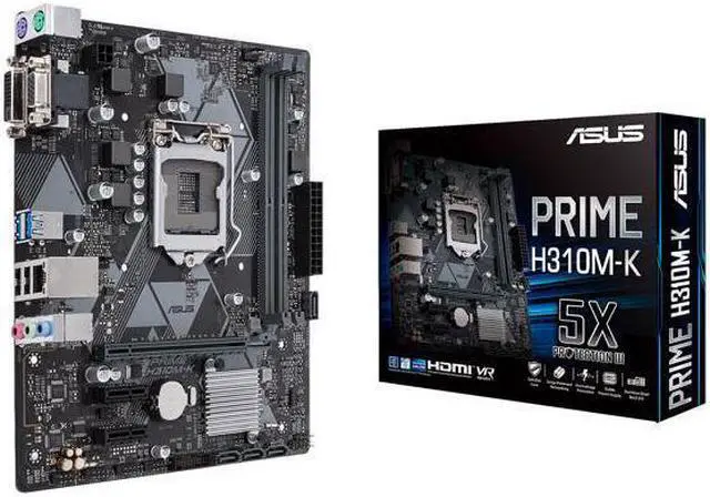 Alt view image 6 of 6 - ASUS PRIME H310M-K LGA 1151 (300 Series) Intel H310 SATA 6Gb/s USB 3.1 uATX Intel Motherboard