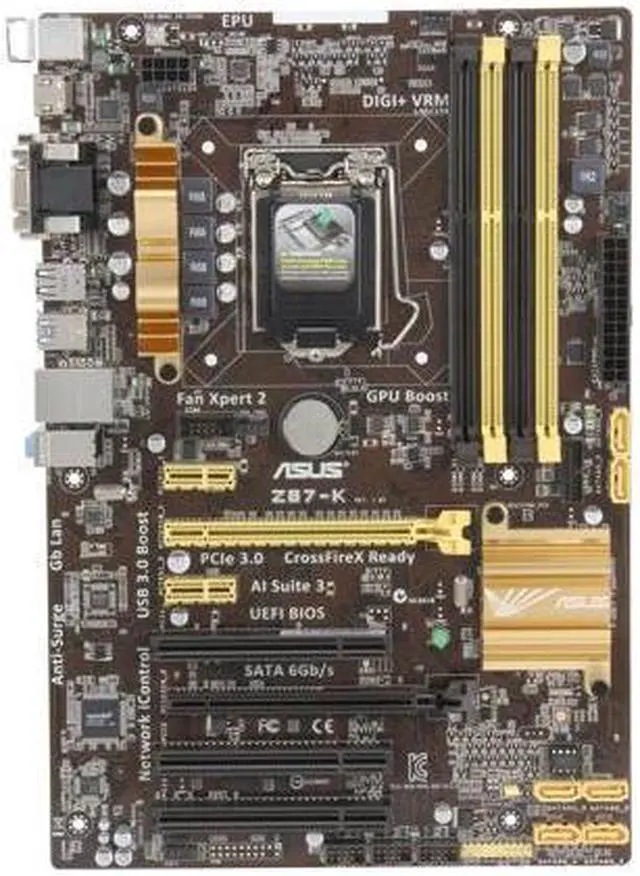 Alt view image 3 of 6 - ASUS Z87-K LGA 1150 Intel Z87 HDMI SATA 6Gb/s USB 3.0 ATX Intel Motherboard with UEFI BIOS