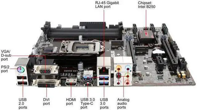 Alt view image 2 of 5 - ASUS PRIME B250M-PLUS LGA 1151 Intel B250 HDMI SATA 6Gb/s USB 3.0 Micro ATX Motherboards - Intel