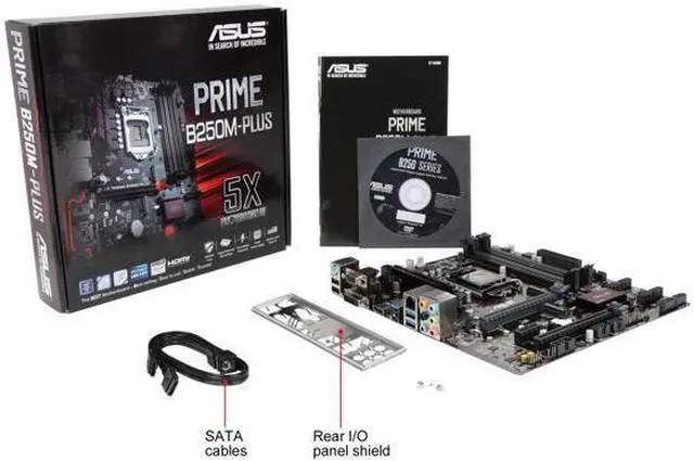Alt view image 5 of 5 - ASUS PRIME B250M-PLUS LGA 1151 Intel B250 HDMI SATA 6Gb/s USB 3.0 Micro ATX Motherboards - Intel