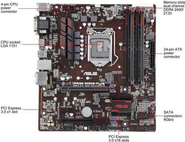 Refurbished ASUS PRIME B250M PLUS LGA 1151 Intel B250 HDMI SATA 6Gb s USB 3.0 Micro ATX Motherboards Intel Newegg