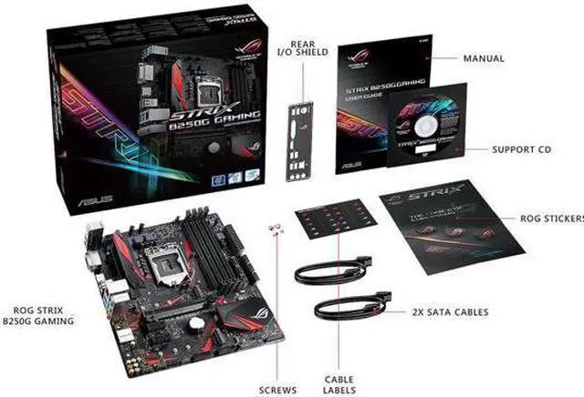 Alt view image 6 of 7 - ASUS ROG STRIX B250G GAMING LGA1151 DDR4 HDMI DVI M.2 Micro-ATX Motherboard with USB 3.1