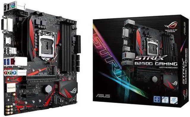Alt view image 7 of 7 - ASUS ROG STRIX B250G GAMING LGA1151 DDR4 HDMI DVI M.2 Micro-ATX Motherboard with USB 3.1