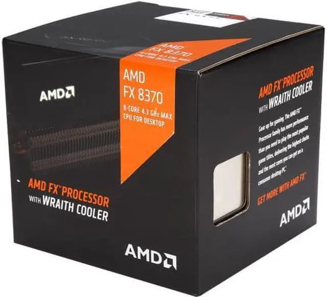 Main image of AMD FX-8370 with AMD Wraith Cooler Vishera 8-Core 4.0 GHz (4.3 GHz Turbo) Socket AM3+ 125W FD8370FRHKHBX Desktop Processor