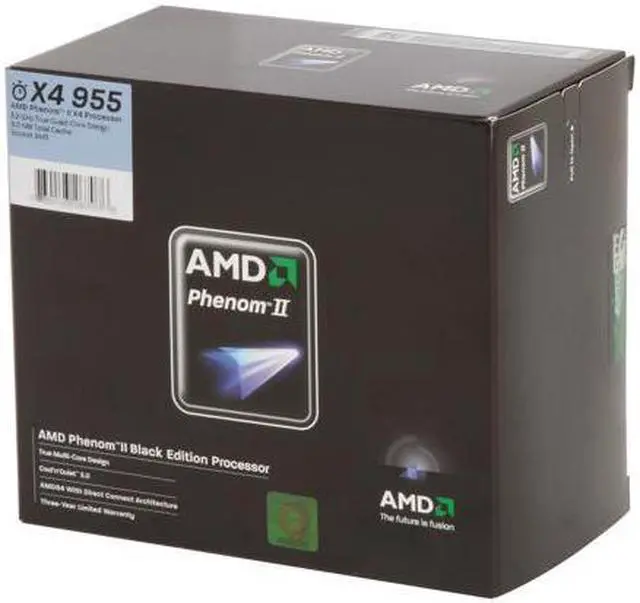 Main image of AMD Phenom II X4 955 Black Edition Deneb Quad-Core 3.2 GHz Socket AM3 125W HDZ955FBGIBOX Processor